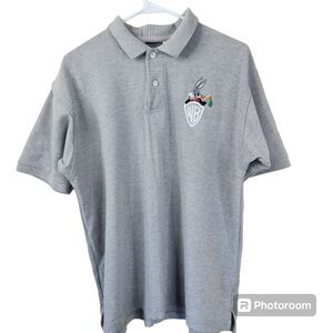 VTG Warner Brothers 1991 Mens Bugs Bunny Embroidered Patch Polo Shirt L